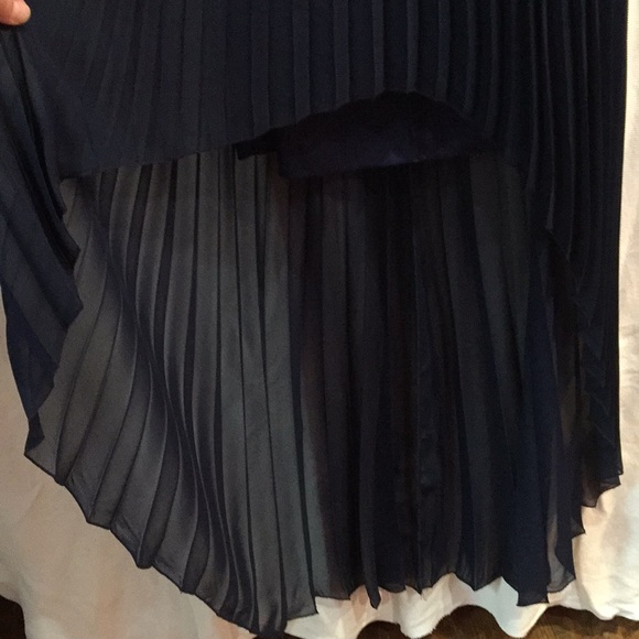 Strapless sequin pleated hi lo prom bridesmaid - Picture 2 of 7